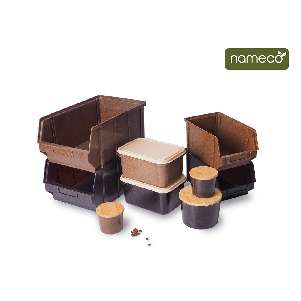 Nameco กระปุกฝาไม้ ผสมวัสดุจากธรรมชาติ Eco Friendly รักษ์โลก พลาสติก ...