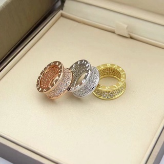 B.zer01 แหวนเพชร 18K สีโรสโกลด์ ขนาดเล็ก แฟชั่นคลาสสิก สําหรับคู่รัก