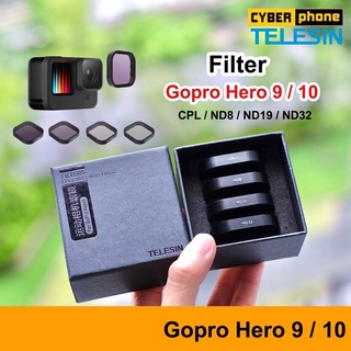 TELESIN ฟิลเตอร์ Filter 4Pack GoPro Hero 9 / 10 / 11 / 12 ND8 ND16 ND32 CPL Magnetic Set ชุดฟิลเตอร์ Gopro9 CPL ND Hero9