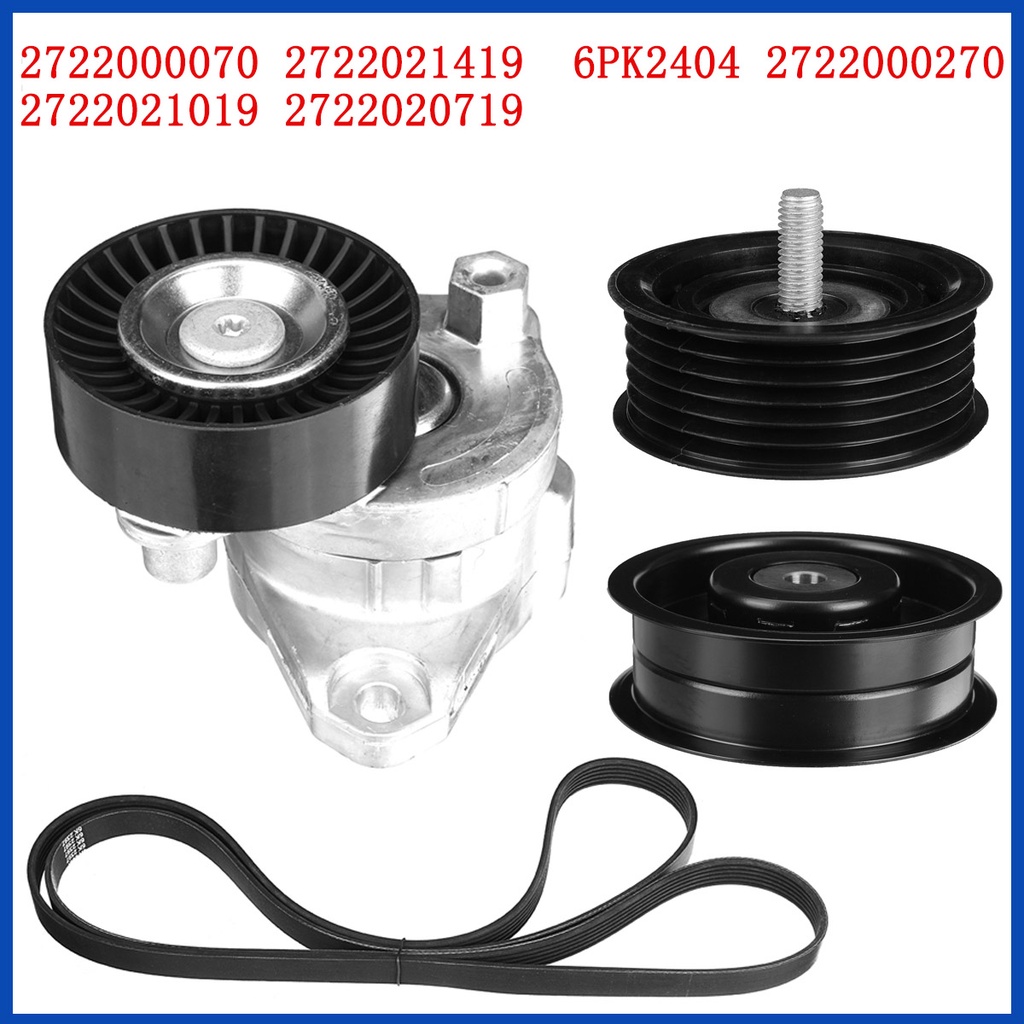 2722000270 Engine Drive Belt Tensioner Assembly 2 Idler Pulleys w/Belt