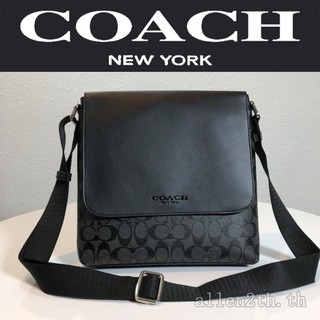 【พร้อมส่ง】กระเป๋า Coach แท้ F71765 กระเป๋าผู้ชาย / กระเป๋าสะพายข้าง / crossbody bag / กระเป๋าสะพายข้างหนัง