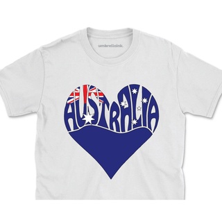 เสื้อยืดโอเวอร์ไซส์เสื้อยืด พิมพ์ลายหัวใจ สไตล์ออสเตรเลีย สําหรับผู้ชายS-3XL