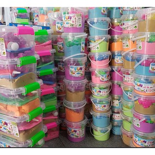 ทราย ทรายวิทยาศาสตร์ ทรายแม่เหล็ก Fun the Sands บรรจุในถังกลมพร้อมอุปกรณ์ 500g.