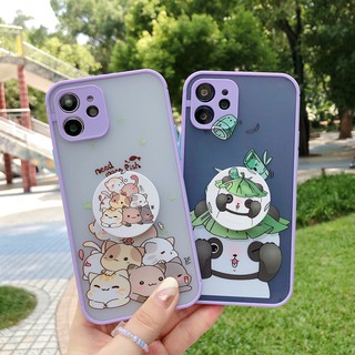 เคสนิ่ม เคส Realme C25 C21 C11 C12 C15 เคส กันกระแทกกันชนใสน่ารัก HP Frosted เคสใส่โทรศัพท์+ที่จับโทรศัพท์