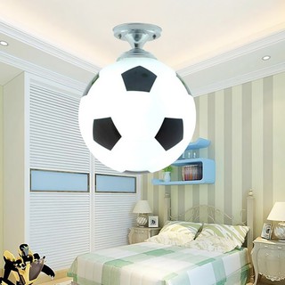 🔥 โคมไฟติดเพดานลายฟุตบอลสำหรับเด็ก Boys Bedroom Flush Mount Football Soccer Ceiling Lamp Ceiling Light Fixtures