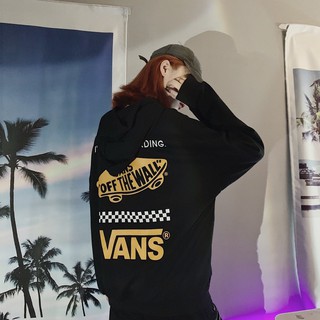 Vans ใหม่ เสื้อกันหนาวลําลอง แขนยาว ทรงหลวม อเนกประสงค์ สไตล์สปอร์ต แฟชั่นสําหรับผู้ชาย และผู้หญิง