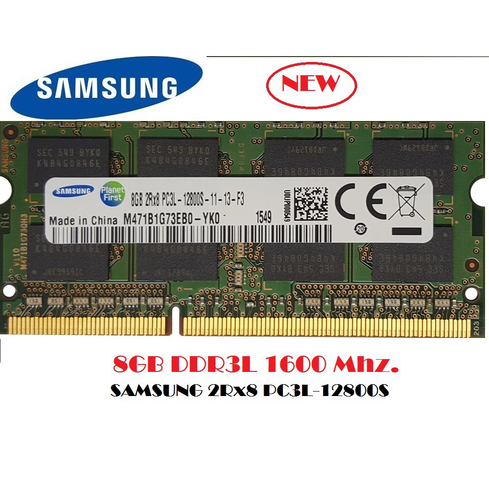 แรม Samsung 4GB,8GB 2Rx8 DDR3,DDR3L-1600MHz 204Pin S0-DIMM สำหรับ