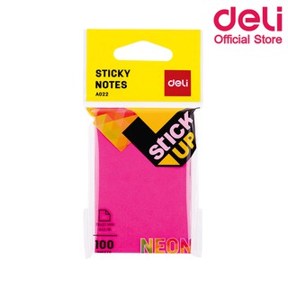 Deli A02202 Sticky Notes กระดาษโน๊ตกาว (คละสี 1 ชิ้น) กระดาษโน๊ต โพสท์อิทโน๊ต โพสท์อิท เครื่องเขียน กระดาษโพสท์อิท