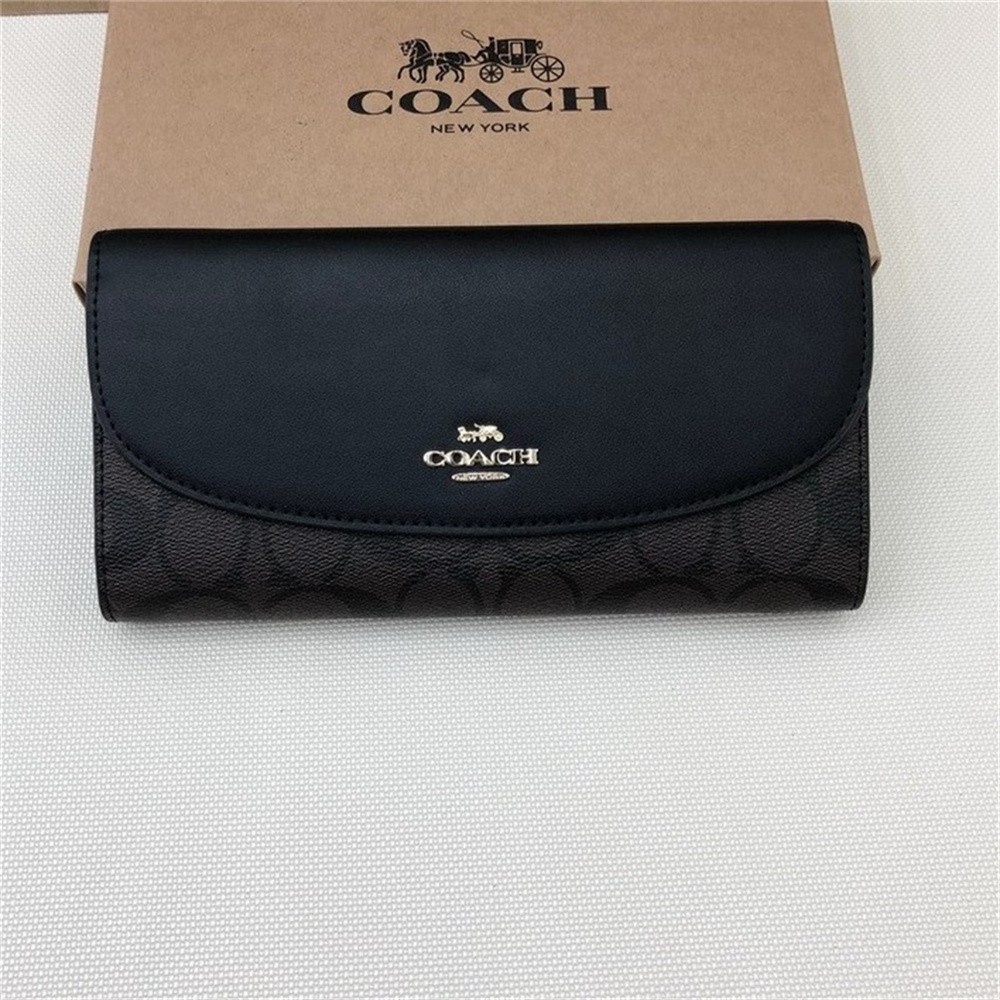 coach-f54022-กระเป๋าสตางค์-slim-envelope-wallet-in-signature-women-long-fold-zip-purse-dompet-panjang-wanita