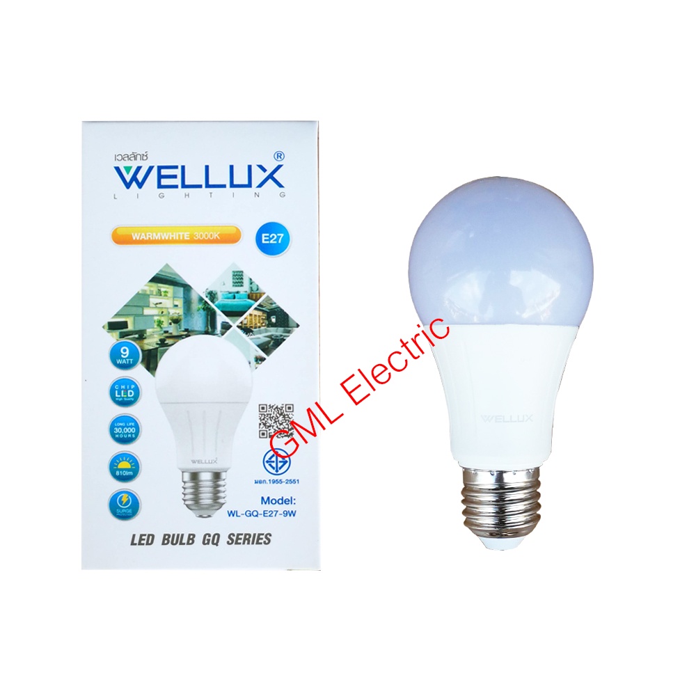 wellux-หลอดไฟ-led-9w-12w-แสงขาว-แสงวอร์ม-รุ่น-gq-series-หลอด-led-หลอดประหยัดไฟ-หลอดประหยัด-หลอดบัฟ-led-led-bulb