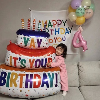 ภาพหน้าปกสินค้าReady Stock🎂🎈ลูกโป่งวันเกิด โป่งวันเกิด happy birthday เค้กวันเกิด ลูกโป่งฟอยล์ เกาหลี ลูก Korean Style HBD Cake Balloon Aluminum Foil Balloon Happy Birthday Party Decoration ที่เกี่ยวข้อง