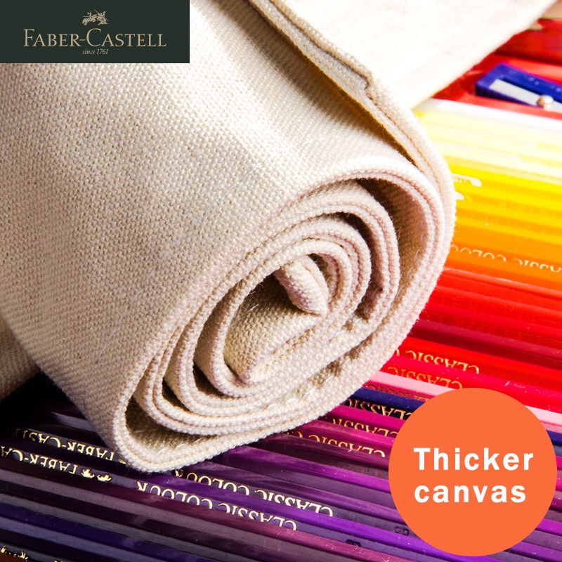 faber-castell-กระเป๋าดินสอ-ผ้าแคนวาส-50-64-76-ช่อง-ม้วนเก็บได้-สําหรับนักเรียน