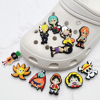 ตัวติดรองเท้า ลายการ์ตูนลูฟี่ วันพีช Jibbitz Jibitz Charm Zoro Crocs Jibbits เครื่องประดับ สําหรับผู้ชาย