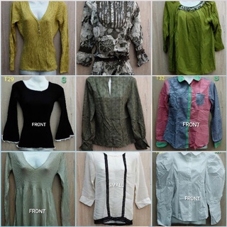 SALE !! SALE!! PRE-LOVED MIX STYLE LONG SLEEVE BLOUSE เสื้อเบลาส์แขนยาวผสมสไตล์