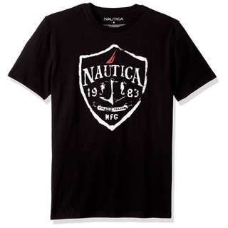 เสื้อผ้าผชIng nautica เสื้อยืดคอกลม ผ้าฝ้าย พิมพ์ลายกราฟฟิค สําหรับผู้ชาย 614S-5XL