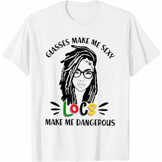 เสื้อยืดผ้าฝ้ายพิมพ์ลายขายดีเสื้อยืด ผ้าฝ้าย 100% พิมพ์ลาย Glases Make Me Locs Dangerous คุณภาพสูง สําหรับทุกวัน