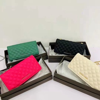 กระเป๋า CHARLES &amp; KEITH QUILTED POUCH WALLET งาน Outlet แท้ 💯