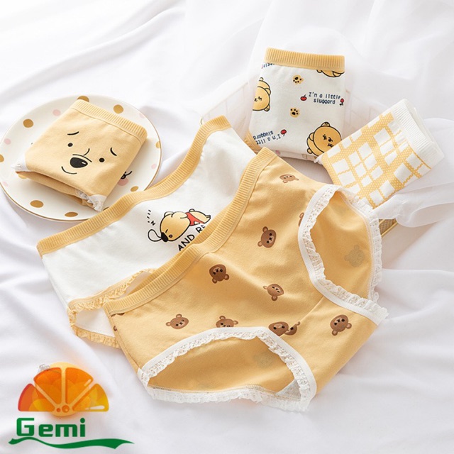 ภาพหน้าปกสินค้าGemi Gemi Gemi  g-003 กางเกงใน 5.5 ผ้าฝ้าย ลายการ์ตูนหมีพูห์ หมีน้อย สุดแสนน่ารัก