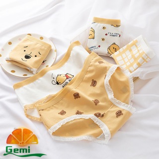 สินค้า 👑Gemi Gemi Gemi👑 #g-003 กางเกงใน 5.5 ผ้าฝ้าย ลายการ์ตูนหมีพูห์ หมีน้อย สุดแสนน่ารัก
