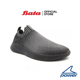 Bata POWER-MENS WALKING รองเท้าผ้าใบชายสำหรับเดิน แบบสวม สีเทา รหัส 8386013