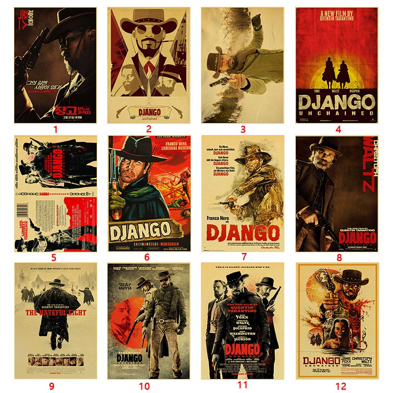 โปสเตอร์ภาพยนตร์-django-unchained-retro-สําหรับตกแต่งผนัง