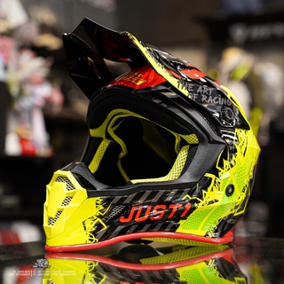 หมวกกันน็อค JUST1 รุ่น J38 ลาย Mark Fluo Yell/Red