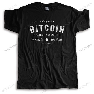 [S-5XL] เสื้อยืดแขนสั้น ผ้าฝ้ายแท้ พิมพ์ลาย Bitcoin Satoshi Nakamoto In Crypto We Trust แฟชั่นสําหรับผู้ชาย