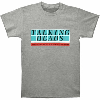 เสื้อยืดผ้าฝ้ายCOTTON Wanyg เสื้อยืดลําลอง แขนสั้น พิมพ์ลายโลโก้ Talking Heads สไตล์วินเทจ คลาสสิก ของขวัญวันเกิด สําหรั