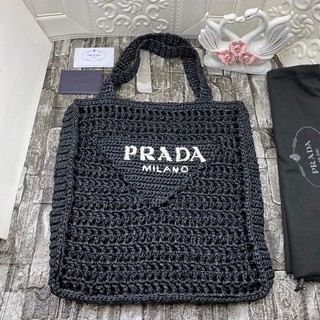 Prada Raffia tote bag Grade vip Size 34*38 อปก. ถุงผ้า การ์ด