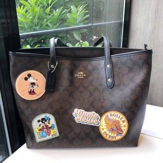 Coach  City Disney X Minnie Mouse Patches Signature Coated Canvas Tote