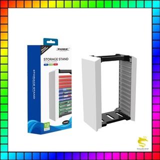 Dobe Storage Stand Tower 12 แผ่น สีขาวดำ วางแผ่นเกม PS4 PS5 Xbox