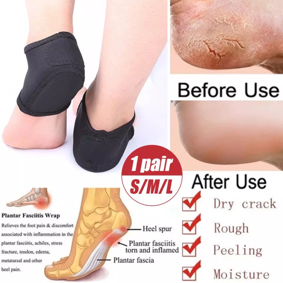ราคาและรีวิวถุงเท้ารองส้นป้องกันส้นเท้าแบบไม่มีเจล(มี3ไซส์) ถุงรองส้นเท้า ป้องกันรองช้ำ สีดำและสีแดงสำหรับผู้ชายและผู้หญิง