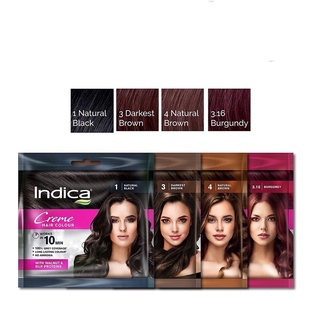 เปลี่ยนสีผมภายใน 10 นาที Indica Easy Creme Hair Colour ขนาด 40 ml. ครีมเปลี่ยนสีผมใช้งานง่าย