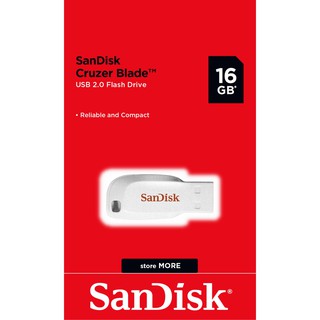 ภาพขนาดย่อของภาพหน้าปกสินค้าSanDisk CRUZER BLADE USB 2.0 (SDCZ50C_016G_B35W) แฟลชไดร์ฟ 16GB white จากร้าน sandisk_thailand_officialshop บน Shopee