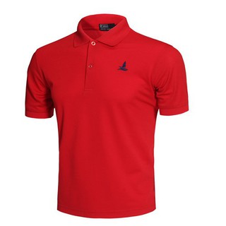 Lucky Sailing  เสื้อยืดกีฬาเสื้อโปโลปักสลิมแบบแห้งเร็วสำหรับผู้ชาย CSL01P Red Color