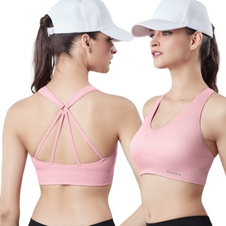 Cherilon Active Sport Bra เชอรีล่อน สปอร์ตบรา บรา เสื้อใน ออกกำลังกาย ฟิตเนส โยคะ กระชับ + ยืดหยุ่นสูง สีพีช ONAT-ATBRA2