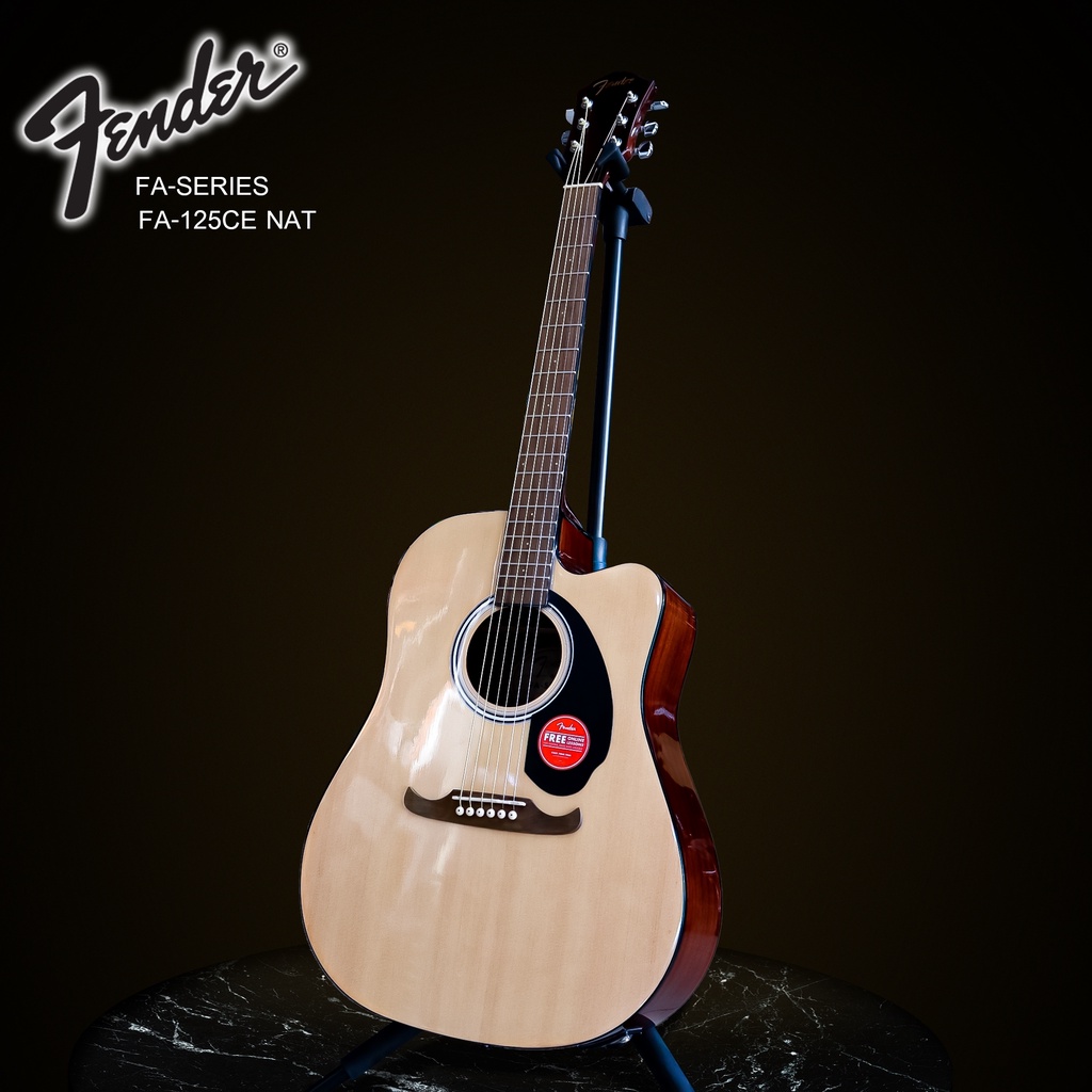 โค้ดลด-1000-กีต้าร์โปร่งไฟฟ้า-fender-fa-125ce-fa-125-กีต้าร์โปร่ง-41-เฟนเดอร์ไม้หน้าไม้สปรู๊ซ-รับประกันสินค้า