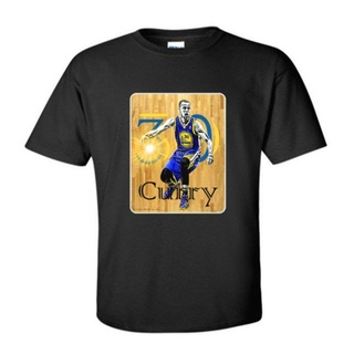 ผ้าฝ้าย 100%COTTONเสื้อยืด ลายทีม Stephen Curry Golden State Warriors สไตล์วินเทจ sizes-5xl