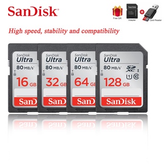 Ultra 32GB 16GB 64GB 128GB Class 10 SD card SDHC SDXC Memory Card C10 UHS-I 80MB/sfor Camera Camcorder