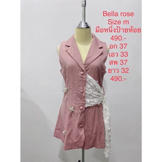 เดรสสั้น สีชมพู มือหนึ่งป้ายห้อย BELLA ROSE SIZE M