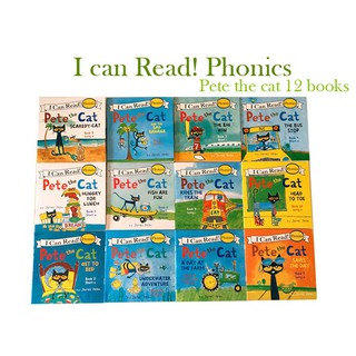 พร้อมส่ง I Can Read Phonics : Pete the Cat 12 เล่มเล็ก หนังสือภาษาอังกฤษหัดอ่าน
