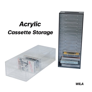 ที่ใส่เทปเพลง ม้วนเทปคาสเซ็ต กล่องเก็บ ที่เก็บ ที่ใส่ เทปคาสเซ็ตอะคริลิค Cassette Storage By WILA