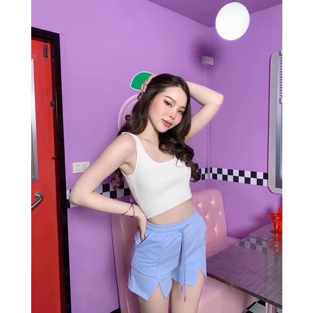 320ฟรีส่ง-smile-face-shorts-กางเกงขาสั้นผ่าหน้าทรงเก๋สุดๆ-ตัวนี้ดีเทลผ่าหน้าไม่ซ้ำใครแน่นอน