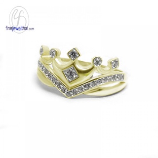 Finejewelthai-แหวนเพชร-แหวนเงิน-เพชรสังเคราะห์-เงินแท้925-Diamond-CZ-Silver-Ring-R1306cz-g/ pg