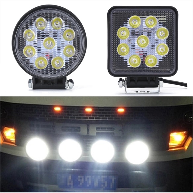 12v-24v-27w-led-lighting-bar-กลม-เหลี่ยม-ไฟติดมอเตอร์ไซค์-รถยนต์ทุกชนิด