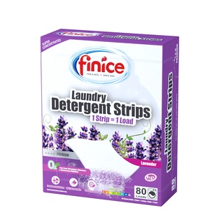 แผ่นซักผ้า Finice (ไฟน์ไนซ์) กลิ่นลาเวนเดอร์ สินค้านำเข้า Laundry Detergent Lavender Strip 80 Loads