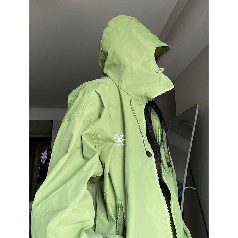เสื้อคลุมแขนยาว-มีฮู้ด-เสื้อแจ็คเก้ตผ้าร่ม-เขียว-สีดำ-สีแดง-jacket-รุ่นขนาด-m-2xl-ทรงหลวม-ผอม-อวบ-อ้วน-ใส่ได้