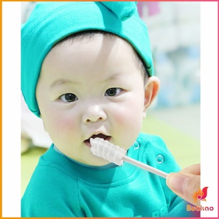 BUAKAO ผ้าก๊อซเช็ดทำความสะอาดช่องปากเด็กแบบแท่งใช้แล้วทิ้ง  1 กล่องมี 30 ชิ้น Baby mouth cleaner