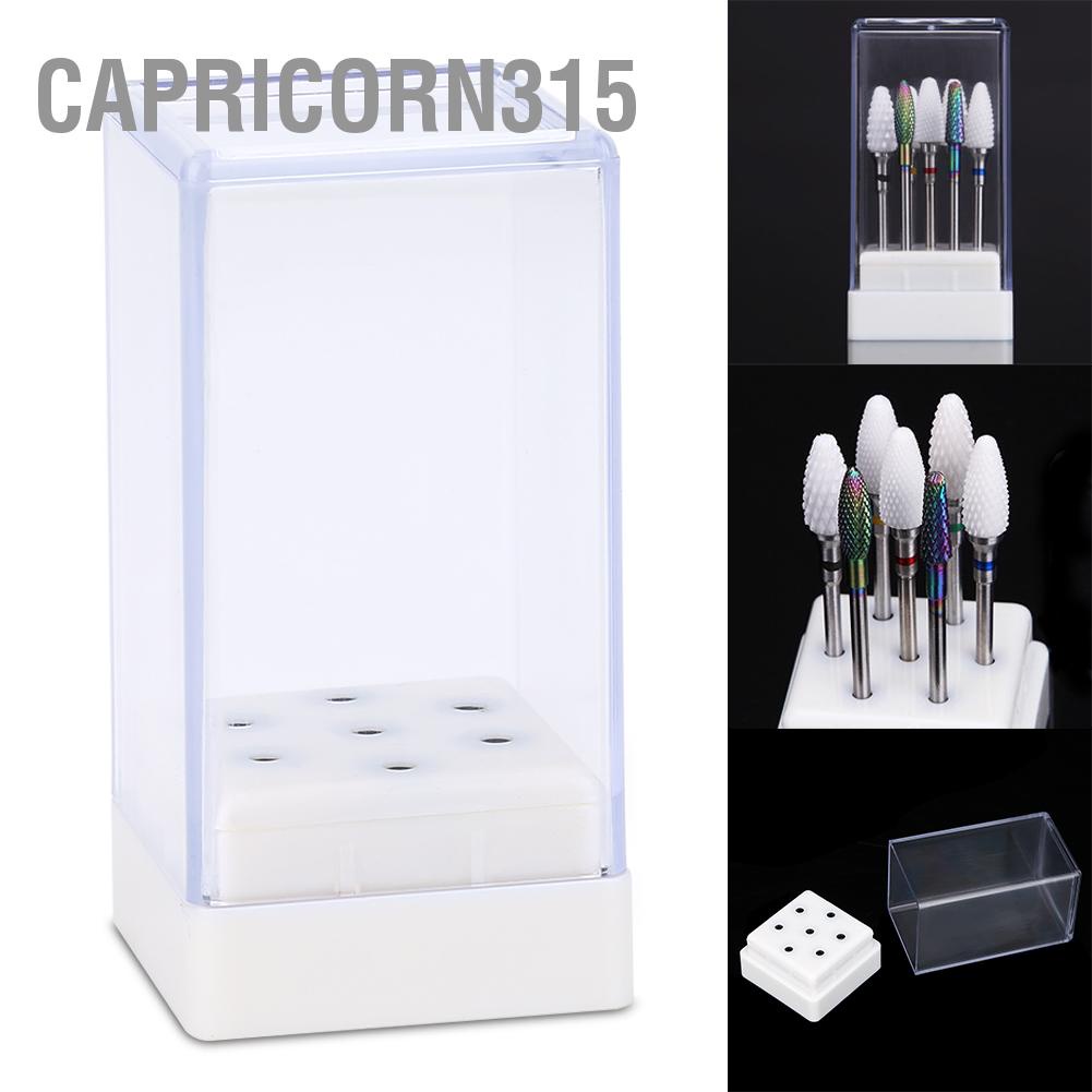 ภาพหน้าปกสินค้าCapricorn315 7 Holes Nail Drill Heads Bits Holder Organizer Box Container for Grinding Display