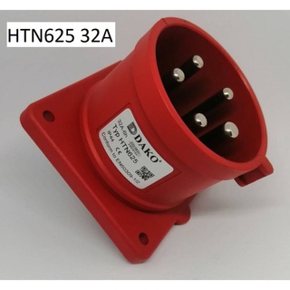 HTN625 ปลั๊กตัวผู้ฝังตรง 3P+N+E 32A 400V IP44 6h